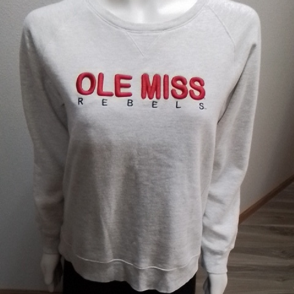 Women's Gear for Sports Ole Miss Rebels long sleeved light gray sweatshirt, L.